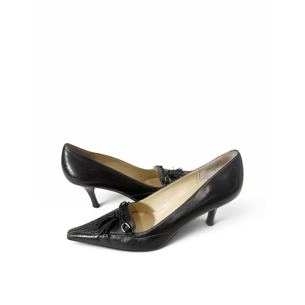 Joan & David Circa Comfort 365 Vintage Black Leather Tassel Pump Size 7.5